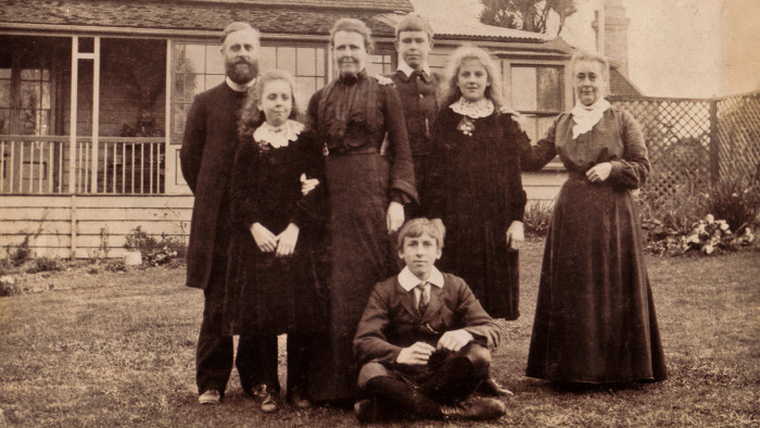 The Lush family outside Ewelme Cottage