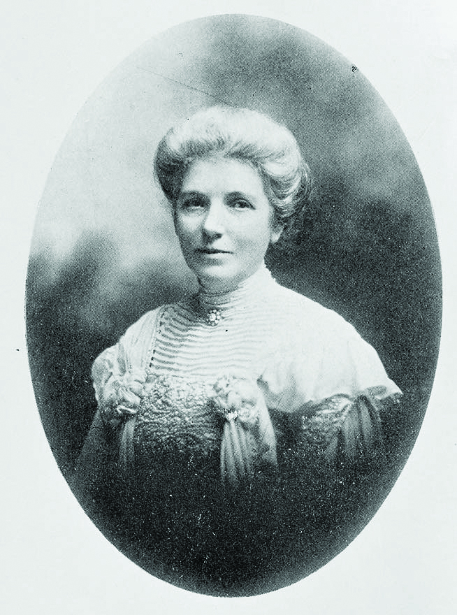 Historic black and white photo of Kate Sheppard owned by Alexander Turnbull Library