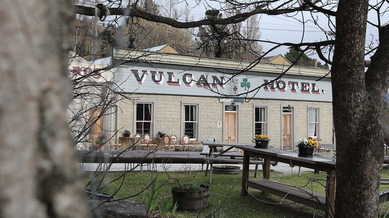 Views of the Vulcan Hotel in the charming heritage village of St Bathans