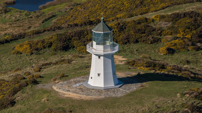 Aerial view of Pencarrow Lighthouse