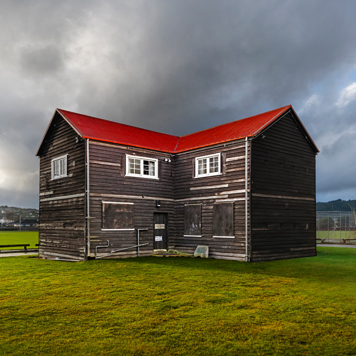 Exterior of Upper Hutt Blockhouse on a winters day