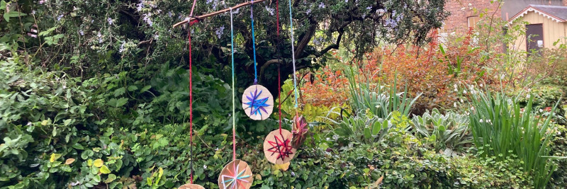 Matariki star crafts in Highwic garden.
